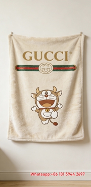 Gucci x Doraemon Year of the Ox Cream Throw blankets IMG_2835